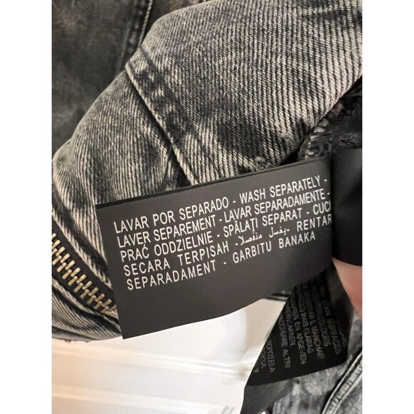 Zara Amsterdam Man Edition Denim Jean Jacket Gray Black Size S - Picture 7 of 8